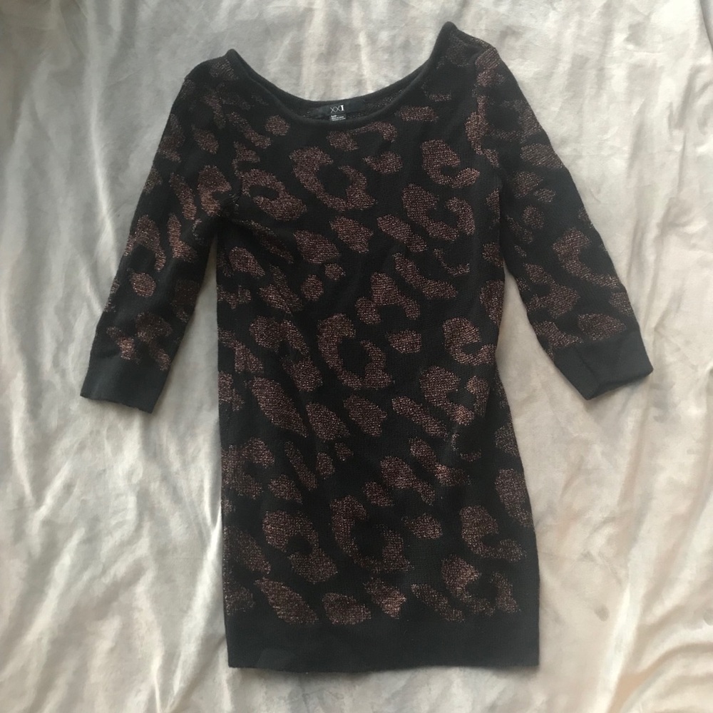 Metallic Black Sweater Dress